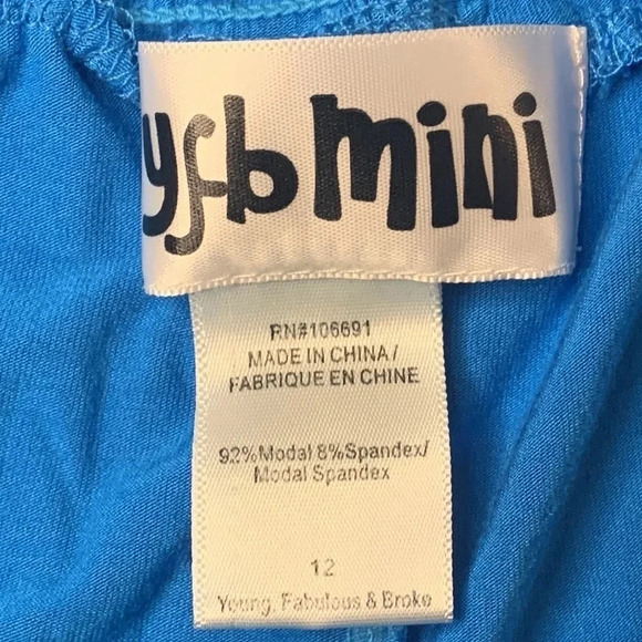 Young Fabulous & Broke Ruffle Trim Shorts Blue Girls 12 NWT - Picture 5 of 7